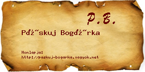 Páskuj Bogárka névjegykártya